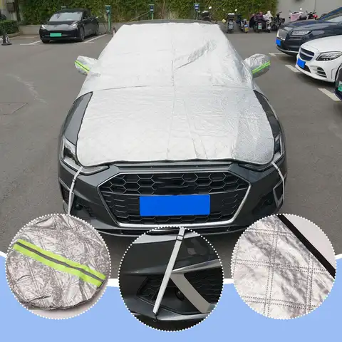 Universal Thicken Car Snow Half Cover Extra Large Car Windshield Cover Sunshade Protector Anti-Frost Protection Snowproof Hood