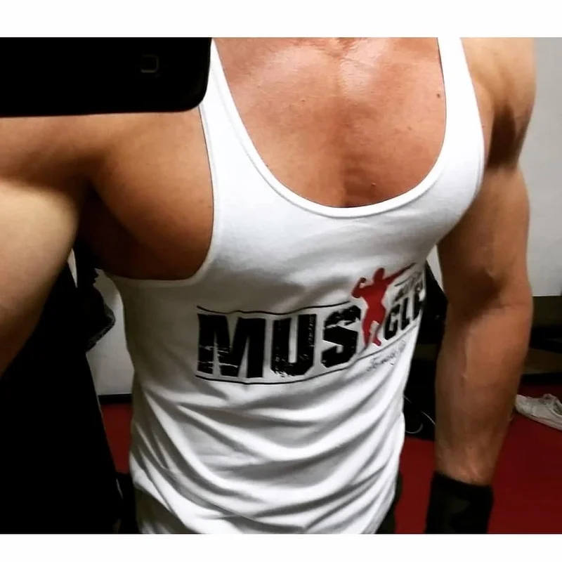 كمال الاجسام الرجال سترة عادية رسالة مطبوعة رياضة الرجال الأدوات سترة اللياقة البدنية القماش قميص الرجال خط واحد قميص