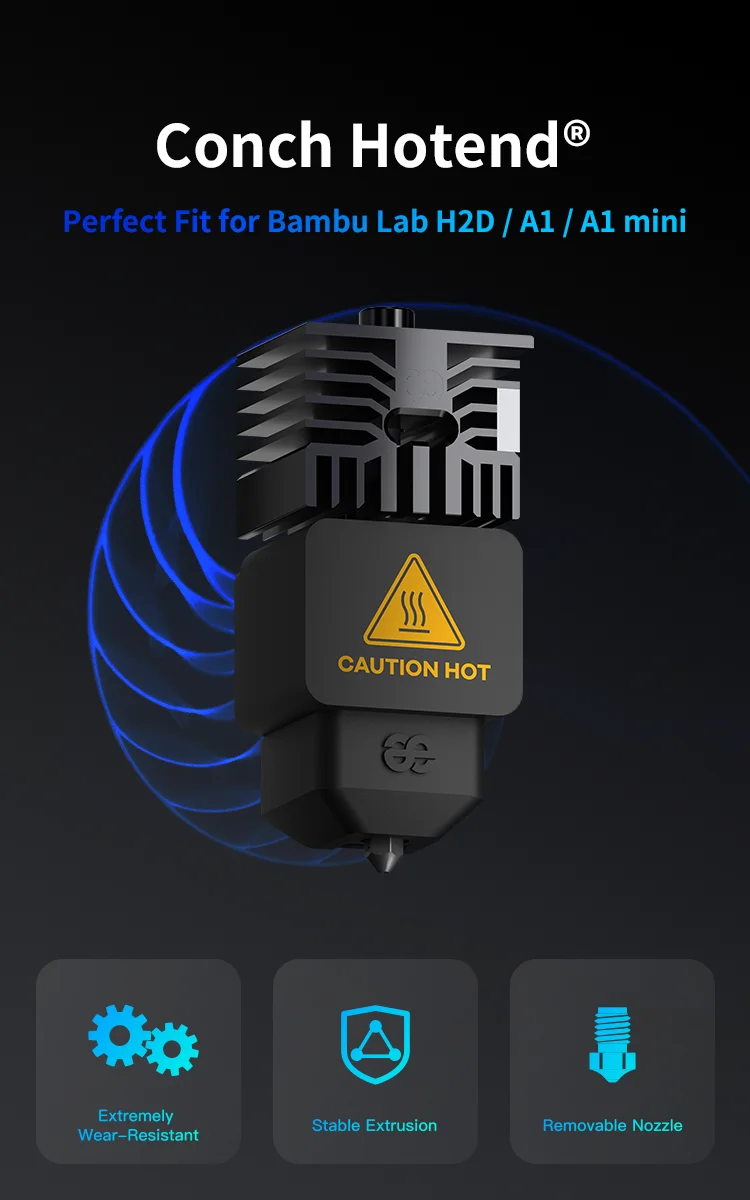 

FYSETC Phaetus Conch Hotend For Bambu H2D/A1/A1MINI Support High-Speed Printing Stable Extrusion Hotend Kit for Bambu