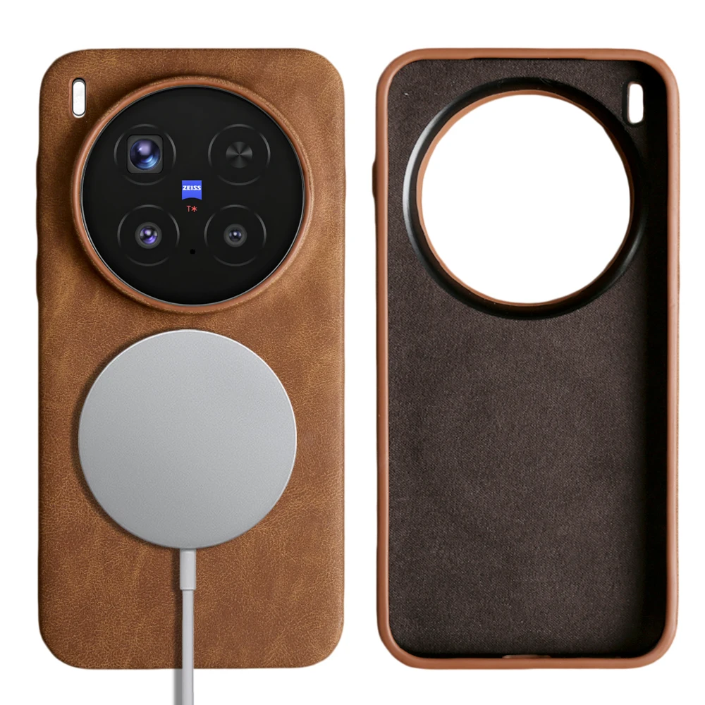 For Magsafe Leather Shockproof Phone Case For Vivo X300 Pro X300FE X300s X200S X200 X100 Ultra S30 Pro Mini Magnetic Back Cover