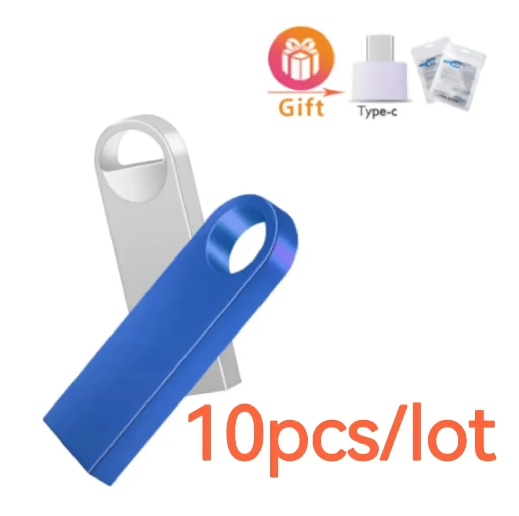 

USB Flash Drive 10PCS/Pack 256GB 128GB 16GB 32GB 64GB Pendrive Metal Memory Stick Thumb Drives Gifts