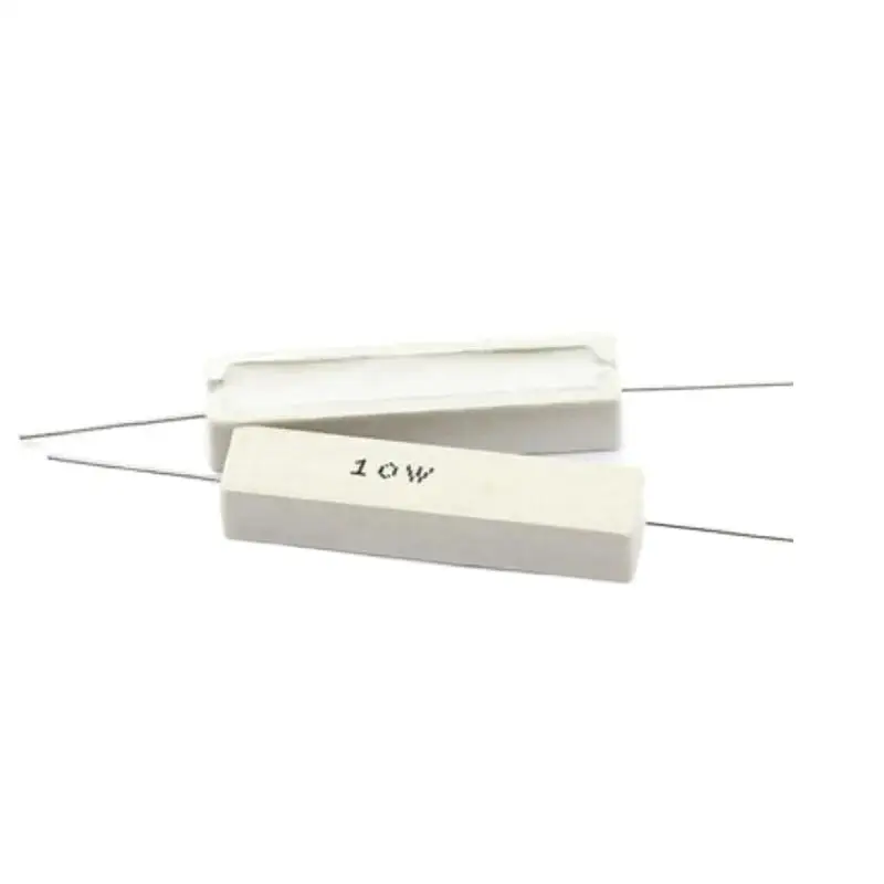 10개 단위. 패키지의 10W 5% 세라믹 시멘트 저항기 0.1R 0.22 0.33 0.5 Ohm 6.8K 0.25R 0.5R 3R 27R 12R 100R 비유도 저항기