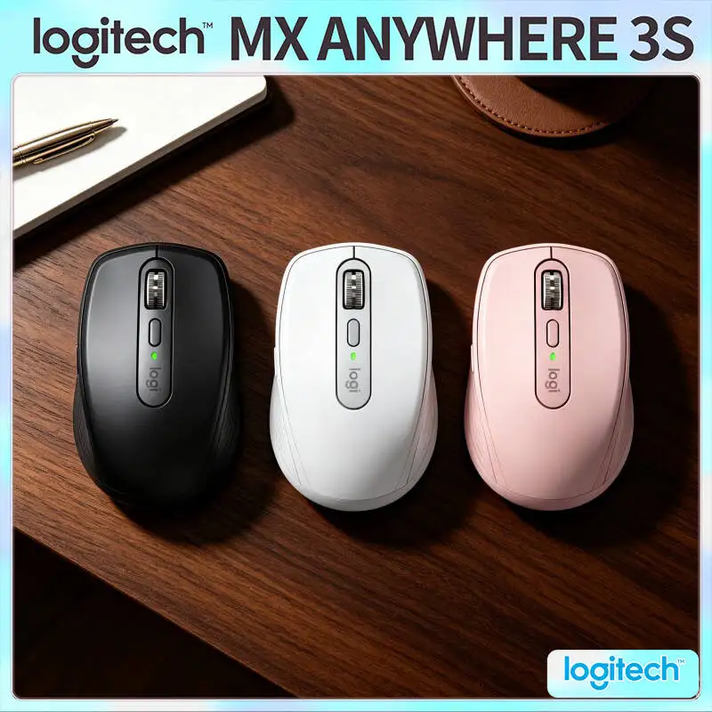 Logitech MX Anywhere 3S Ergonomic Mouse - 8K DPI, MagSpeed Scroll, Silent Click, 3-Device Bluetooth for Market Travel