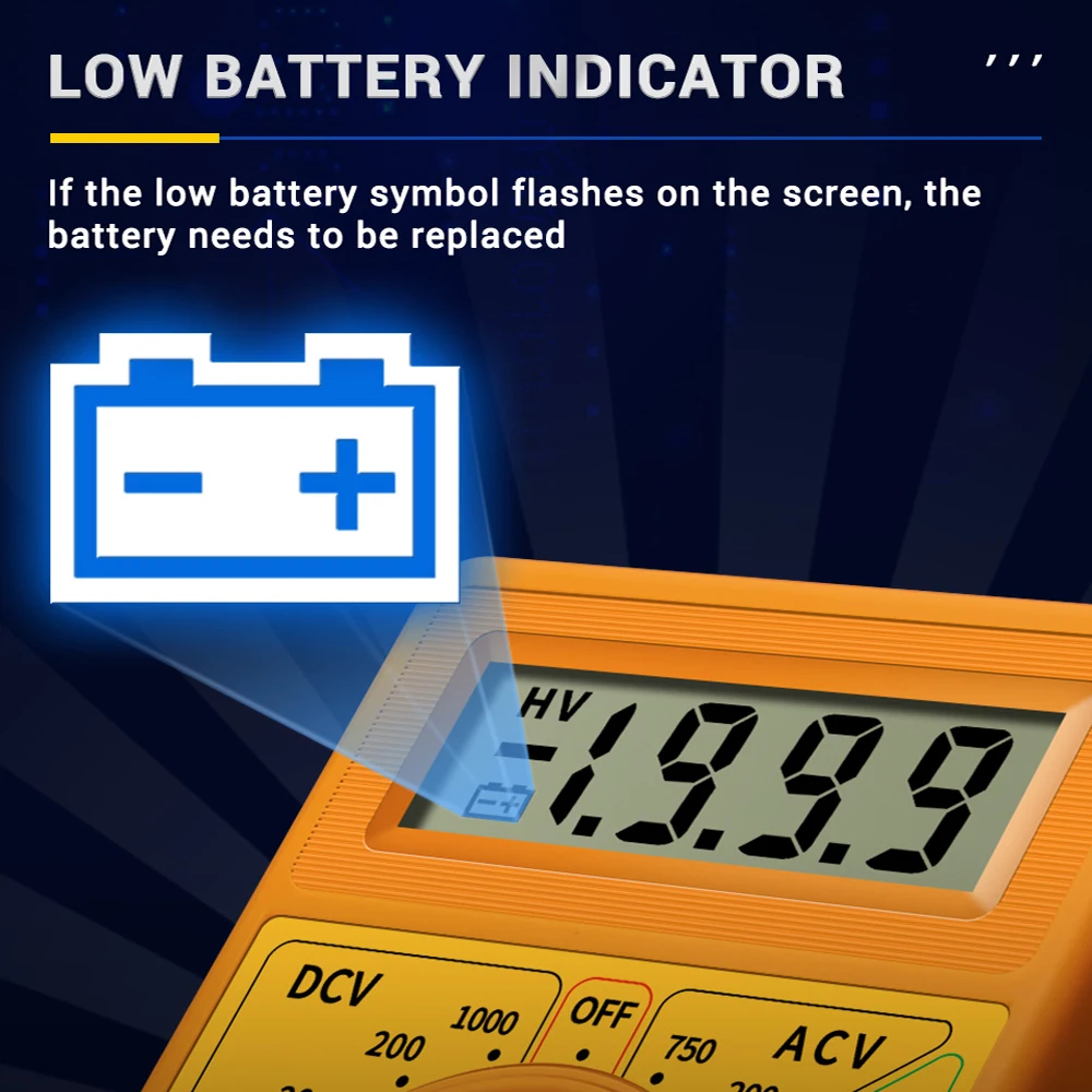 AMITOU DT-832 Digital Professional Multimeter Electric Voltmeter Ammeter AC/DC Voltage Meter Ohm hEF Square Wave Tester Tools