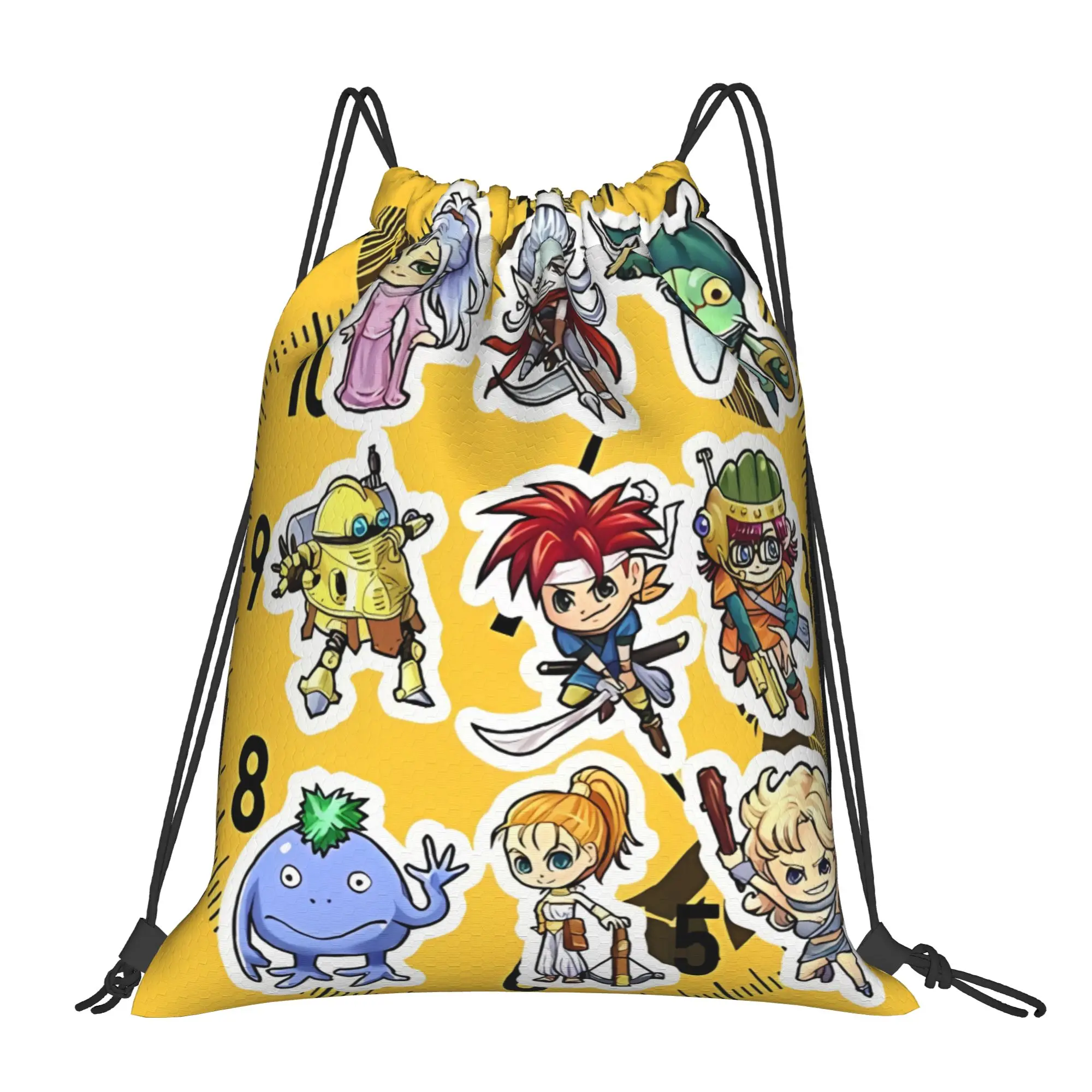 C-Chrono Trigger Chibi Portable Sports Drawstring Bags Riding gym Backpack gift Storage Backpacks