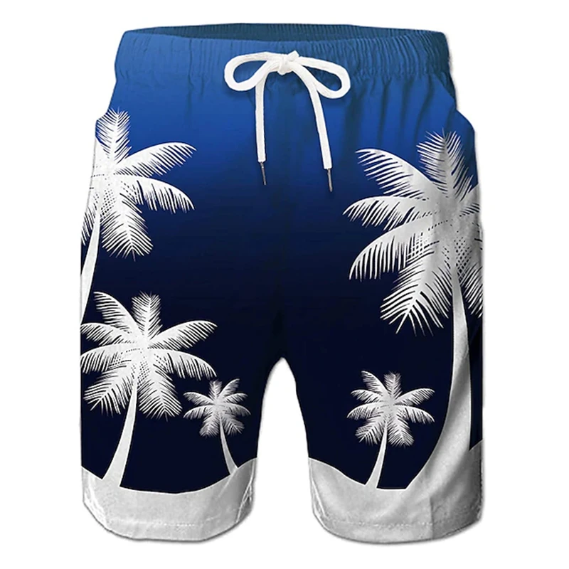 Pantaloni da spiaggia Vintage con stampa albero di cocco 3D abbigliamento Unisex pantaloncini da vacanza Casual Hawaii estivi moda uomo pantaloni corti di ghiaccio