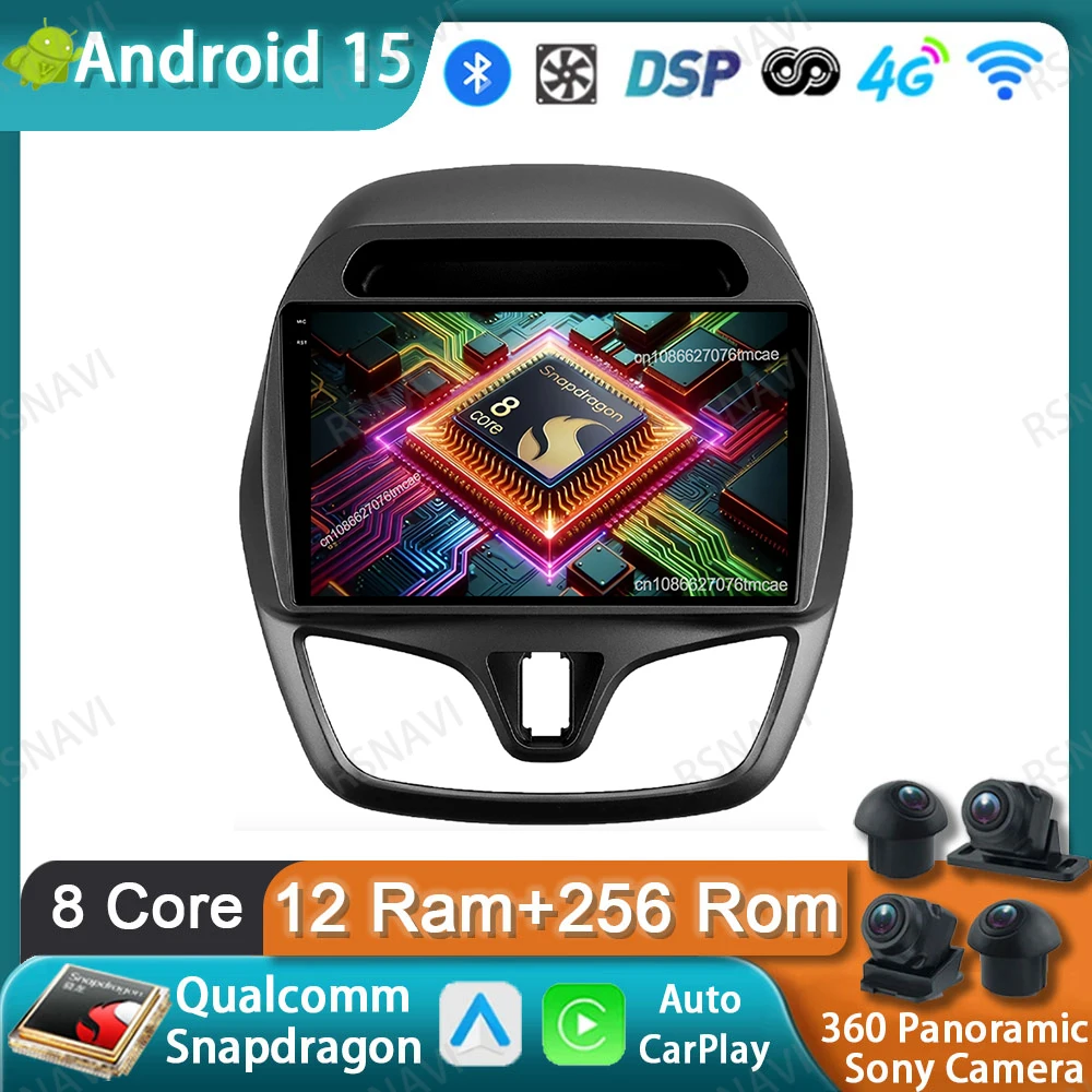 

Car Radio Android 15 For CHEVROLET Spark Beat 2015-2017 Viedo Player DVD Navigation 4G LTE Autoradio GPS DSP Qualcomm QLED BT