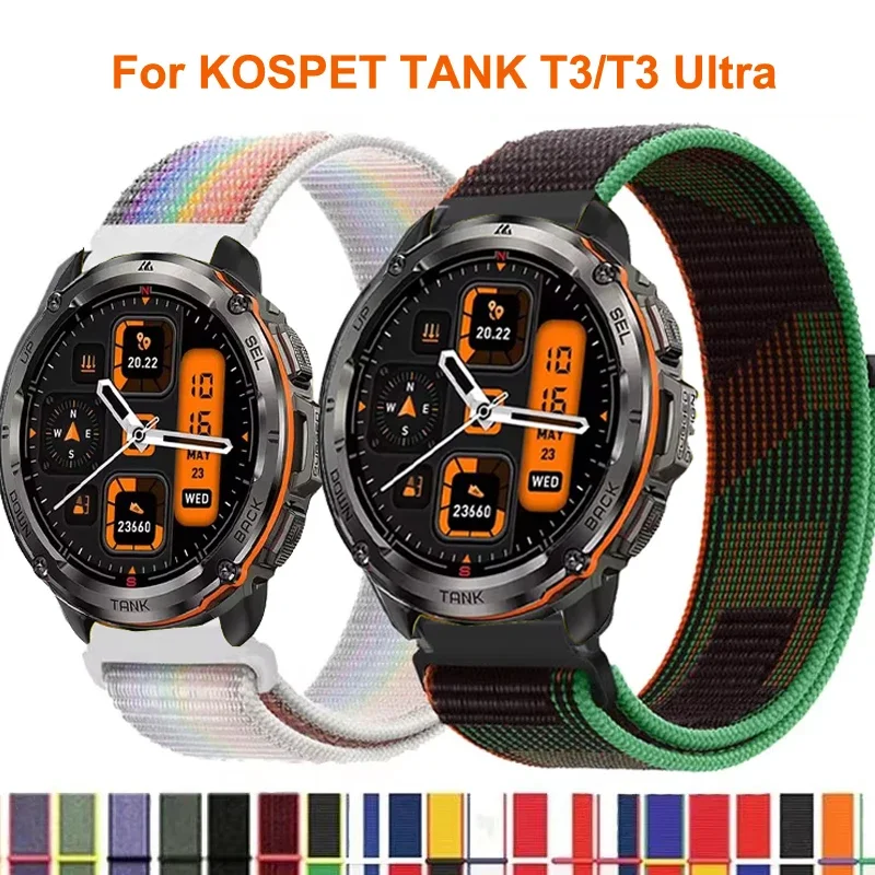 Correa de nailon para KOSPET TANK T3, repuesto de reloj inteligente, pulsera deportiva de 22mm para KOSPET TANK T3 Ultra Band