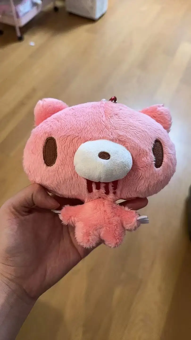 Sac à cartes ours violent rose médiéval, poupée mignonne de dessin animé, grand porte-monnaie extensible en forme de poupée en peluche, cadeau d'anniversaire