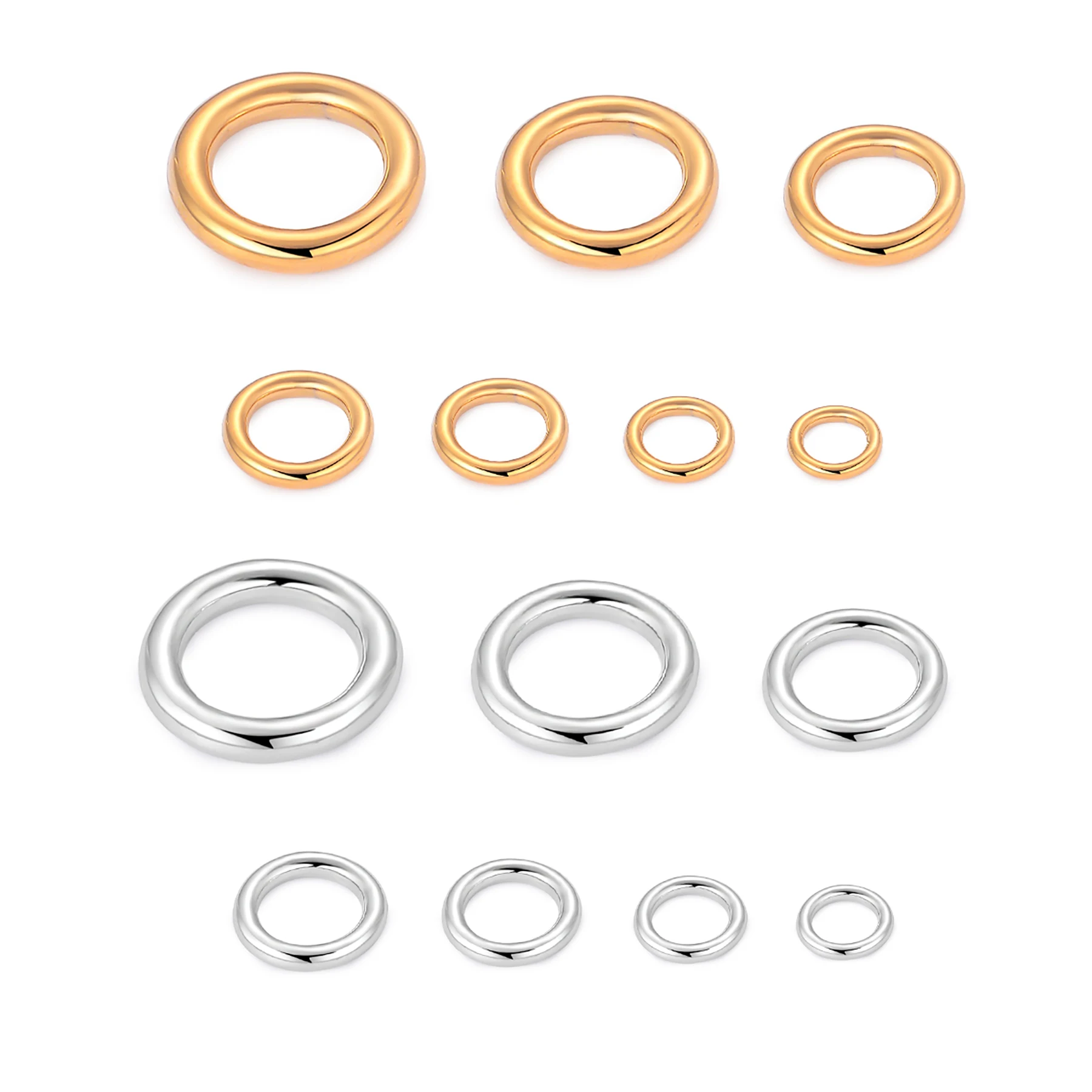 

50Pcs Wholesale Gold/Steel Color Stainless Steel Round Closed Soldered Jump Closed O Rings for DIY Making Jewelry Connector