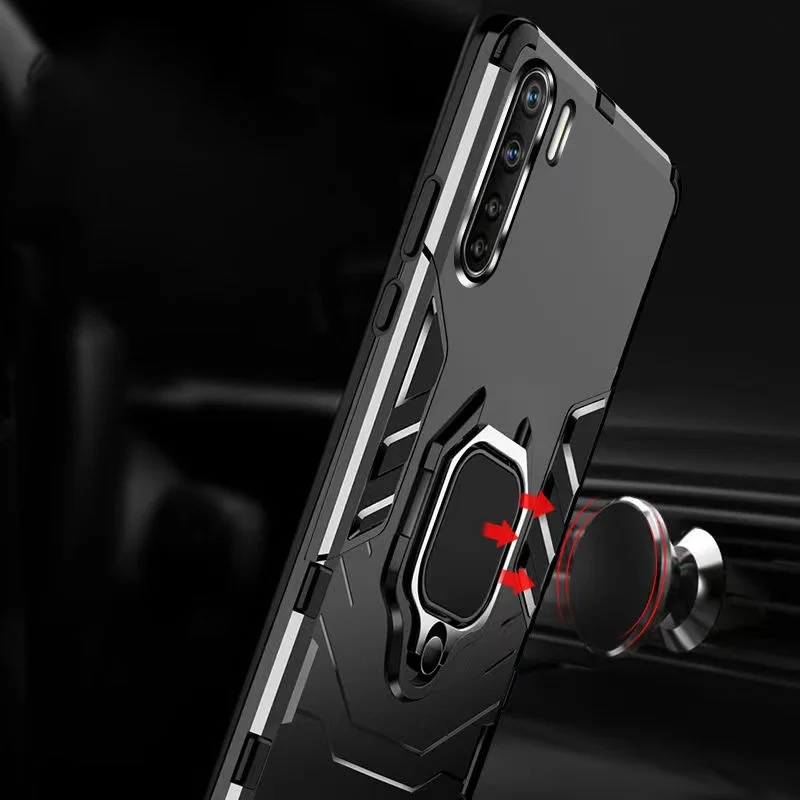 For OPPO A91 Shockproof Armor Case for OPPO A91 A31 F15 A5 A9 2020 Ring Stand Cover for Realme X50 Pro Reno 2Z 2F Find X2 Neo - view 3