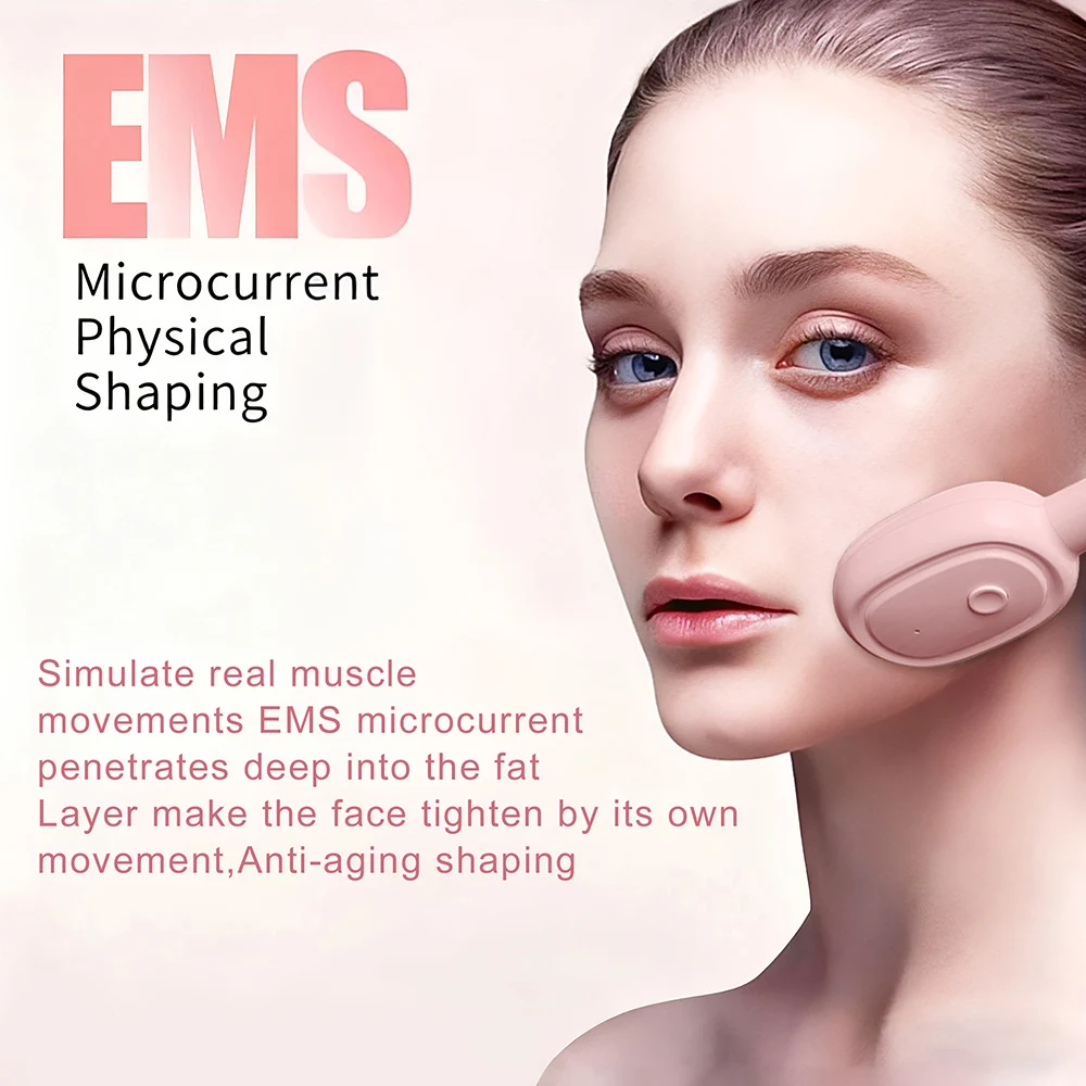 رافع الوجه الكهربائي على شكل حرف V EMS مدلك الوجه حزام مزيل الذقن المزدوجة التيارات الدقيقة للوجه التخسيس الجلد ثبات جهاز الجمال #6