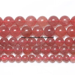 AA Quality Strawberry Quartz Crystals Loose Beads Stone 15