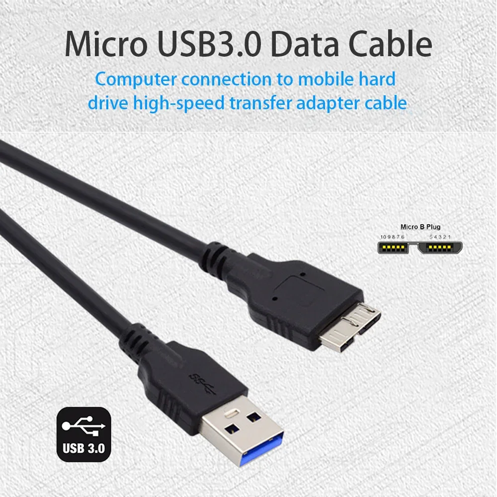 USB 3.0 Type-C To Micro USB3.0 Macbook Notebook Removable Hard Disk Charging Data Adapter Cable Micro-B for Western Digital WD