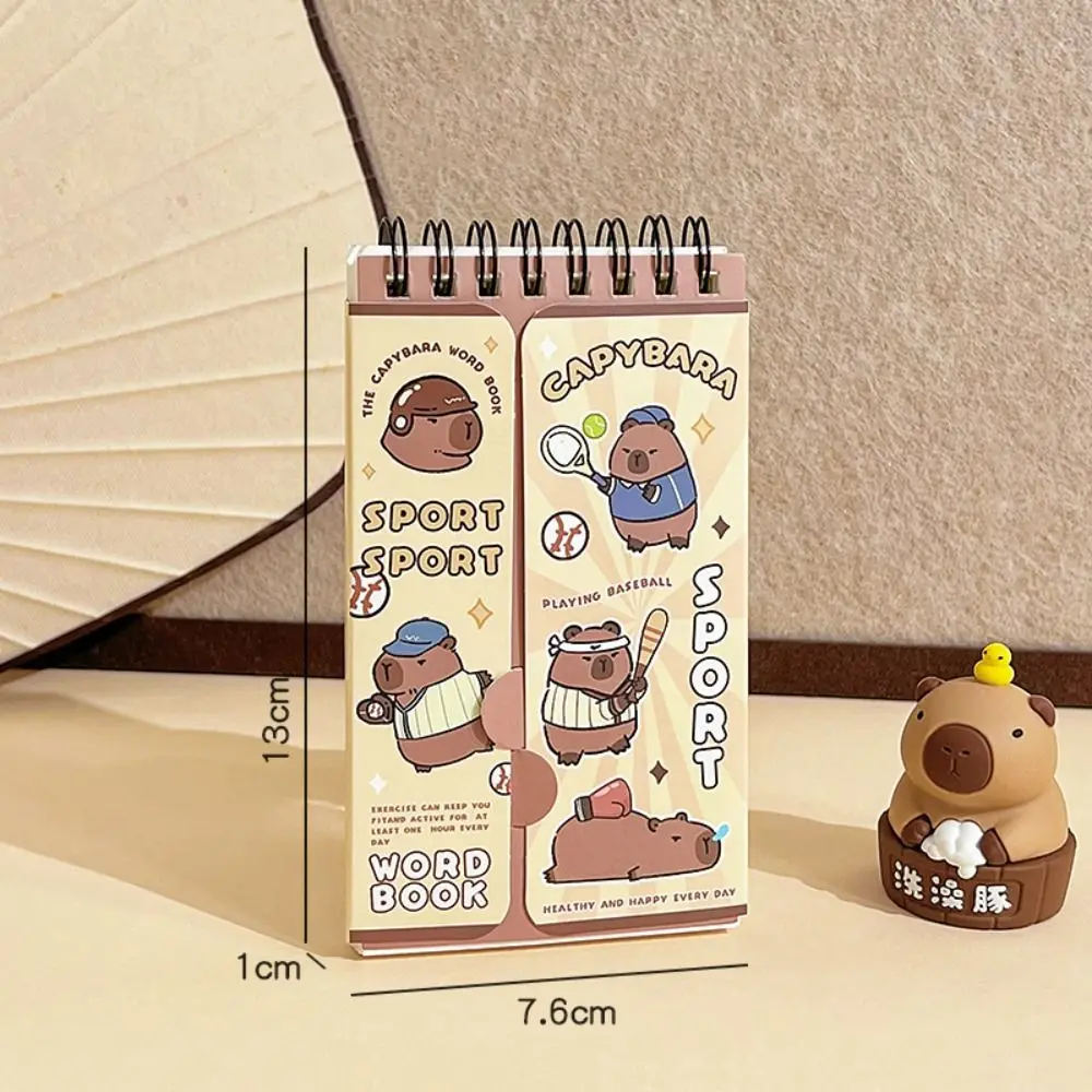 Multifuncional mini planejador caderno papelaria portátil capivara pequeno bloco de notas dos desenhos animados bonito kawaii capivara caderno crianças presente