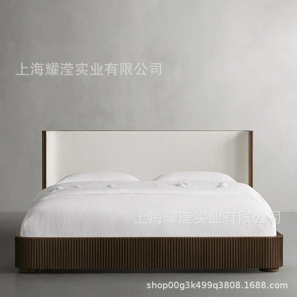 Solid wood bedroom double bed