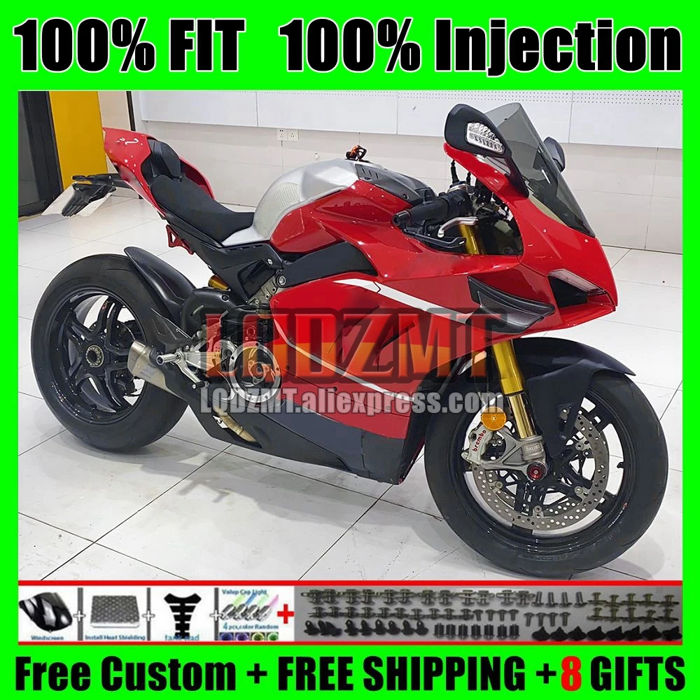 Factory Red Injection Bodys For DUCATI Panigale V4 V 4 S R V4S V4R 127No.0 V4-S V4-R 18 19 20 2018 2019 2020 OEM Fairings Kit