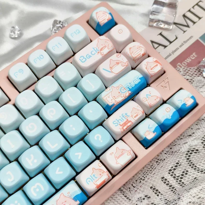 Five-sided sublimation keycaps Keycaps Fog shadow pbt positive side engraving Split space keycaps