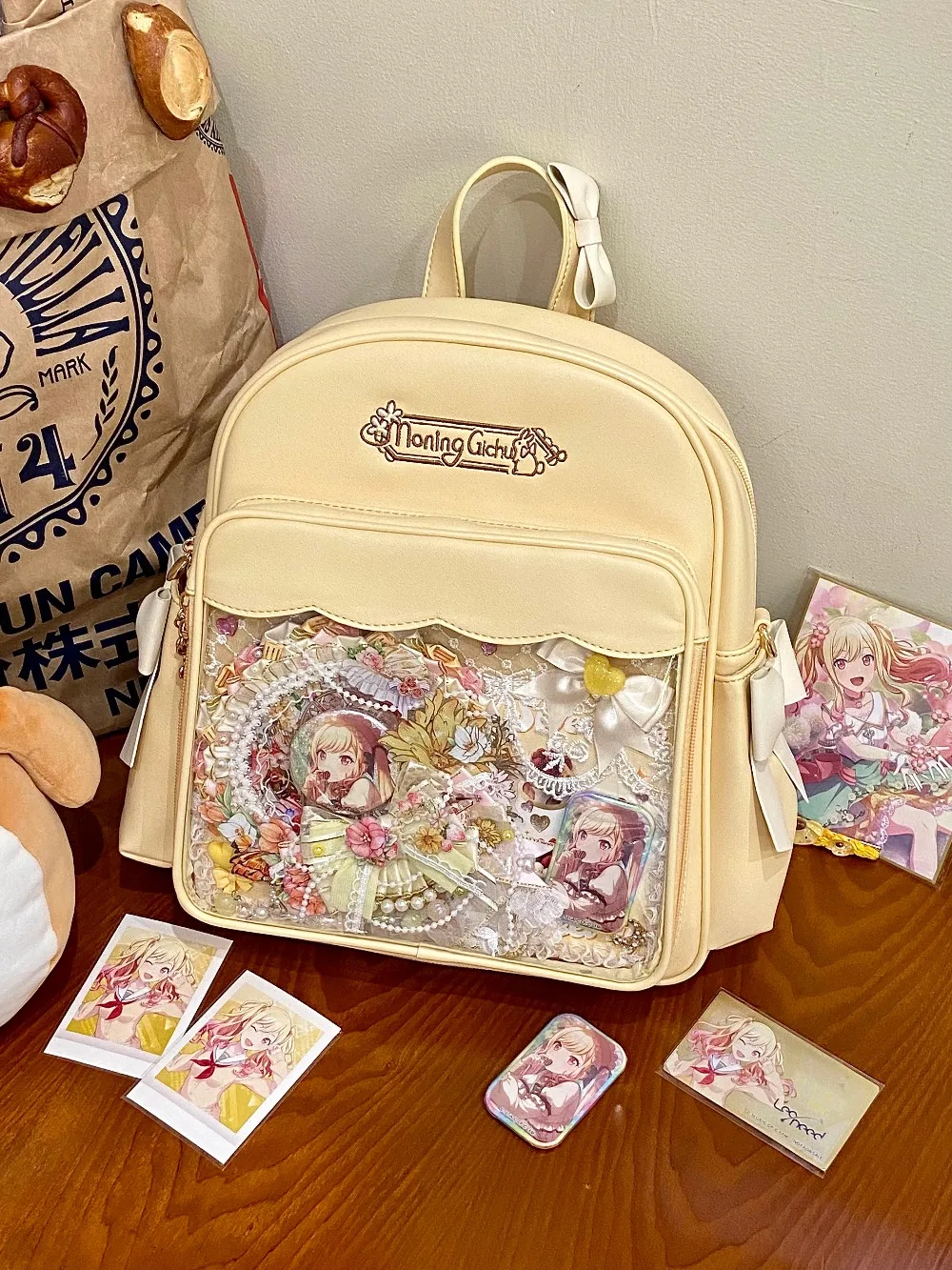 Japanese Original Design Two-dimensional Comic Show Ita Bag Oblique Span Bag Female Cute Sweet Bow Large Capacity Backpack Women