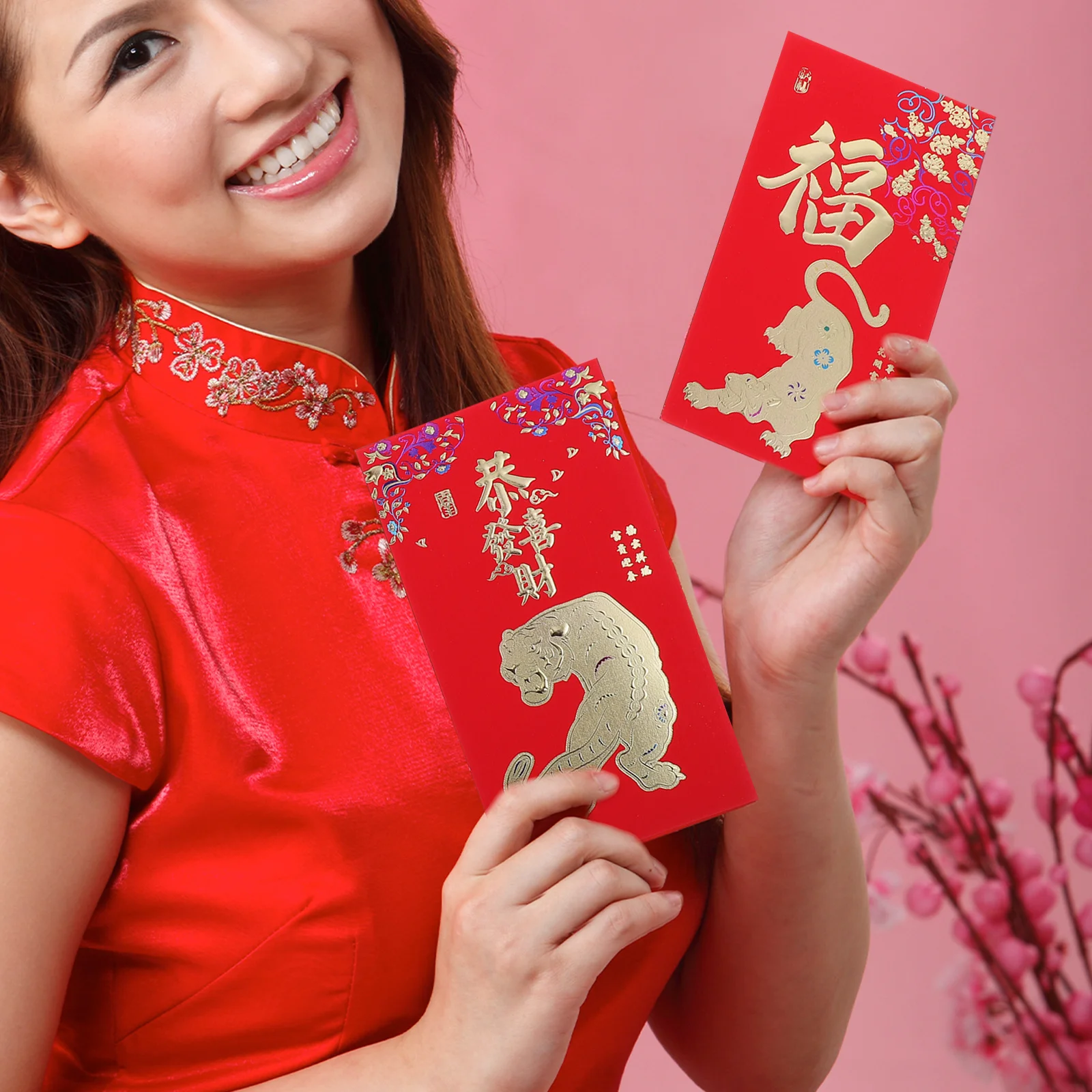 18pcs Year of The Tiger Red Envelopes Thicken Storage for Chinese New Year Money Packets Red Packet Ceremony Gifts Festive