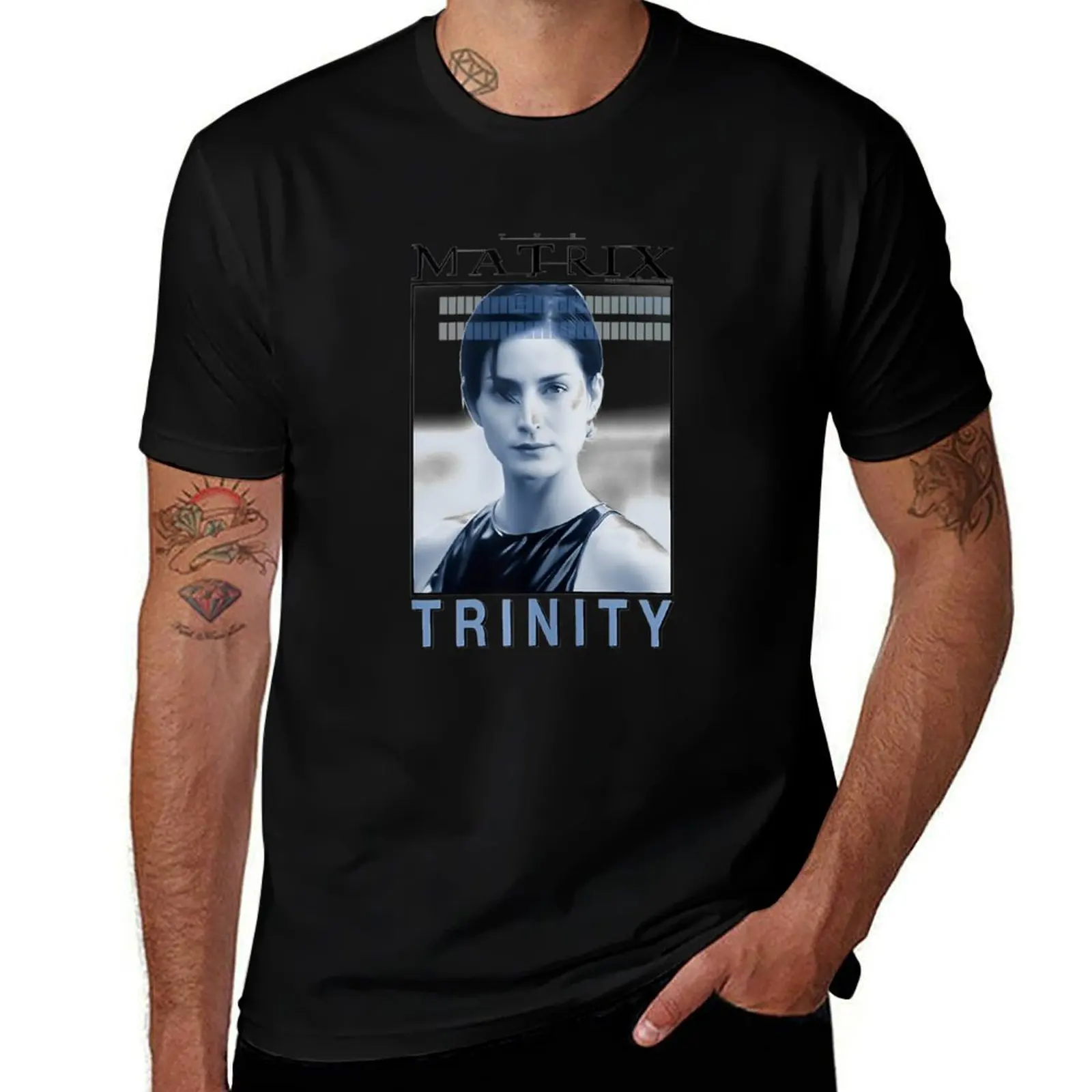 

The Matrix Trinity Black White T-Shirt funny costumes anime summer 2025 men workout shirt