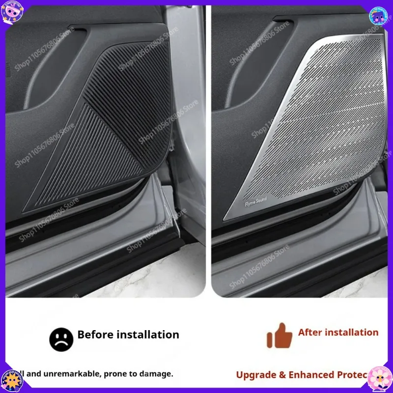 Stainless Steel Door Speaker Panel Cover Fit For Geely Galaxy Starship 7 EM‑i Audio Protector Car Interior Accessories