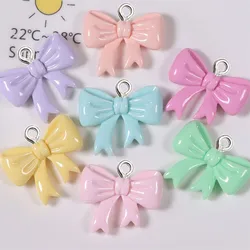 10Pcs Candy Color Bowknot Resin Charms Women Earring Necklace Bracelet Jewelry Ornament Accessory DIY Phone Keychain Bag Pendant