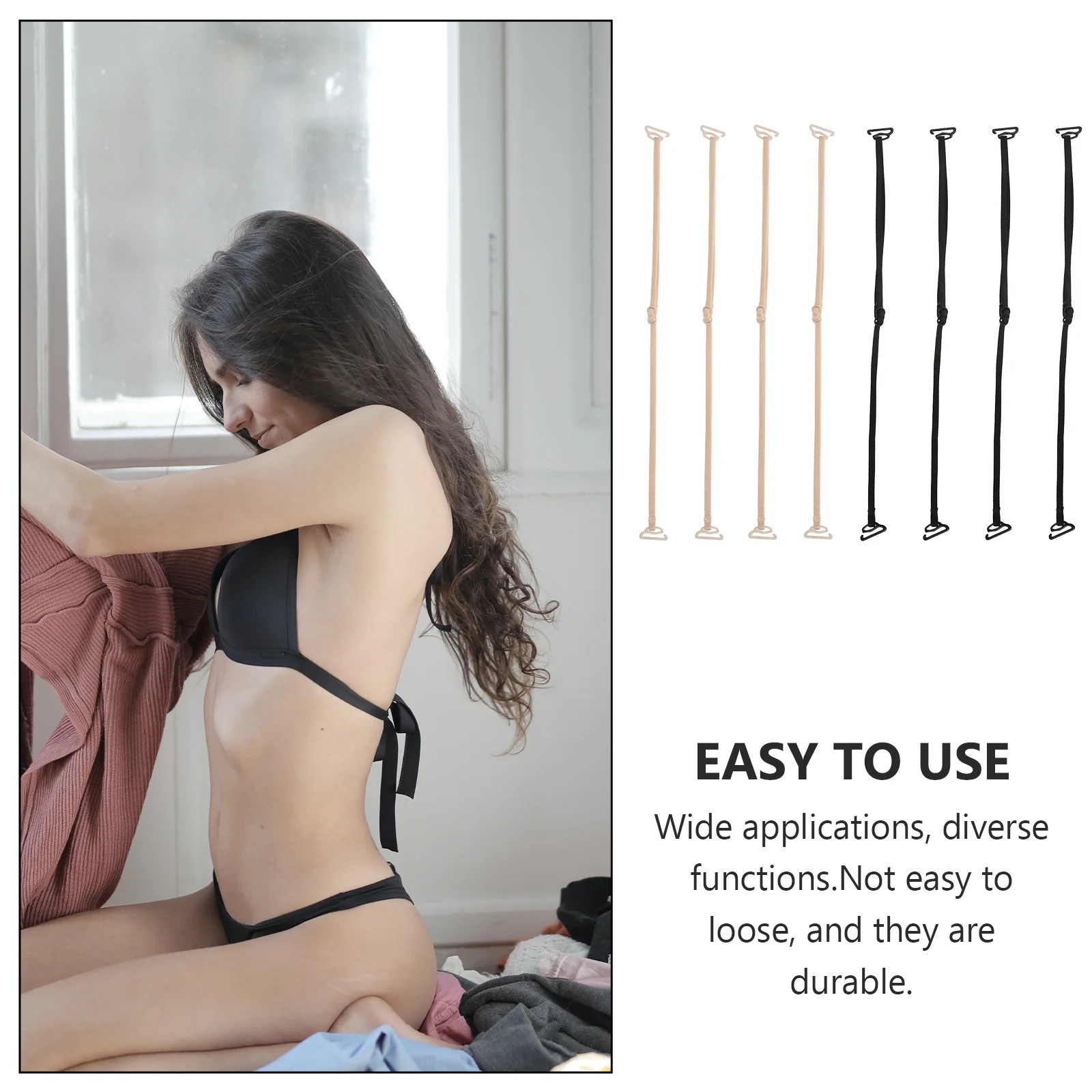 

8Pcs Women Non-Slip Bra Strap Extensions Adjustable Elastic Underwear Belts Prevent Slipping Comfortable Bra Strap