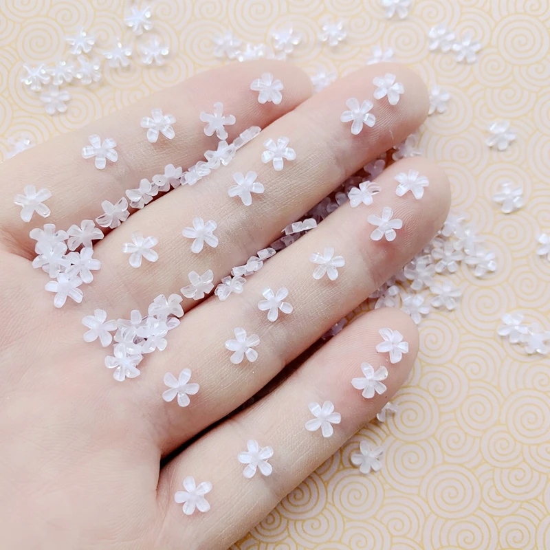 6mm White crystal flowered rhinestone nail art decorations wedding decoration rhinestone applique DIY jewelry making accessories