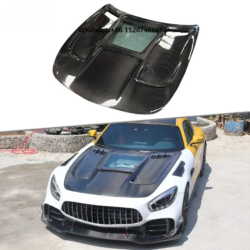 Real Carbon Fiber Front Hood Bonnet Cover for GT GTC GTS Front Bonnet Replacement Car Styling