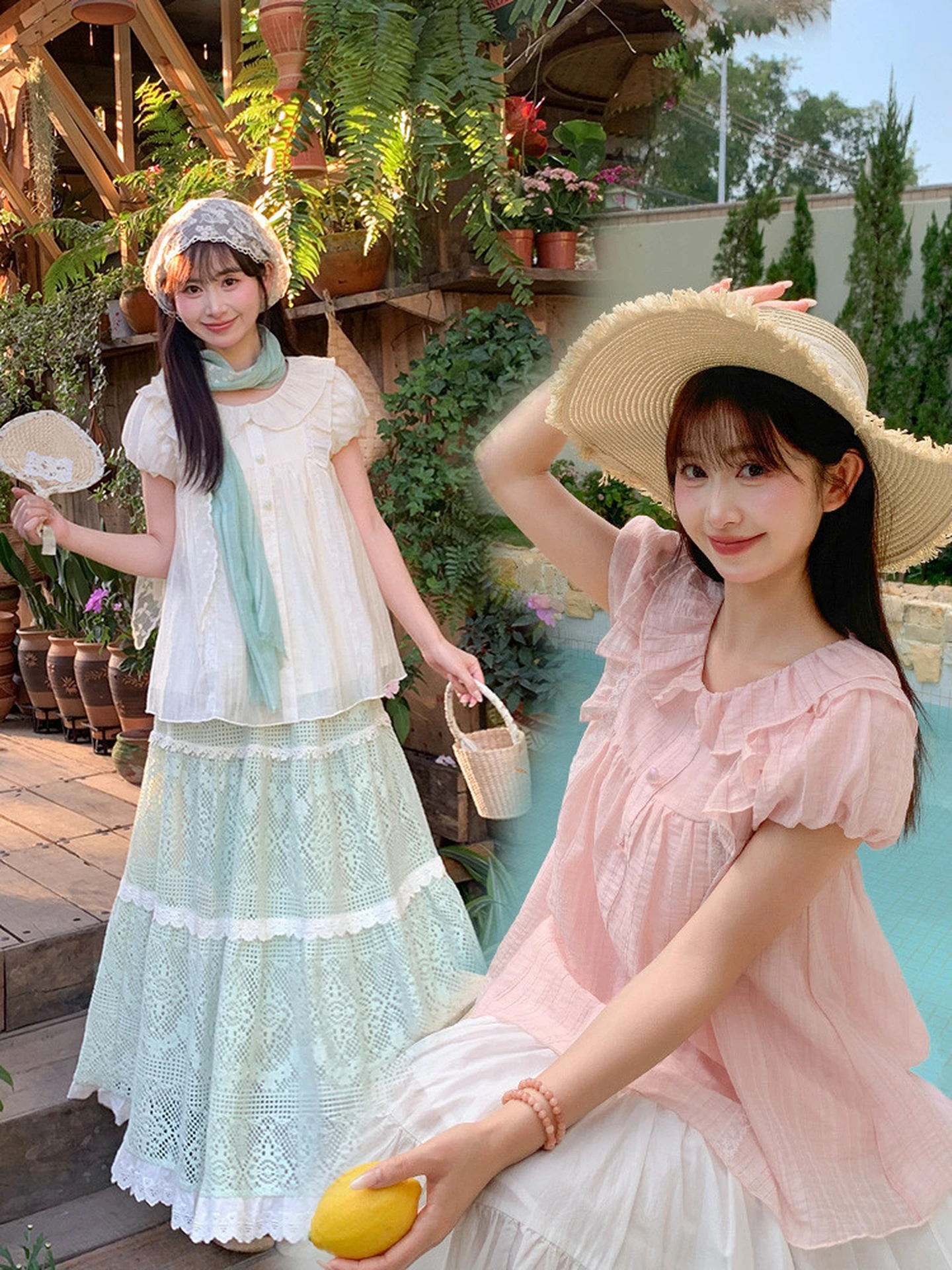 

Женская свободная блузка с воротником-рюшами и кружевными вставками, летняя повседневная, с эффектом похудения