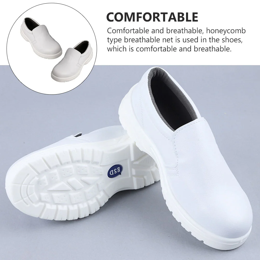 Zapatos de seguridad protectores transpirables para hombre, material de superficie: trabajo impermeable de microfibra de alta calidad blanco