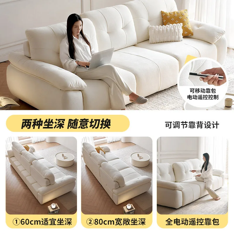 Removable and washable simple small apartment living room adjustable backrest fabric sofa