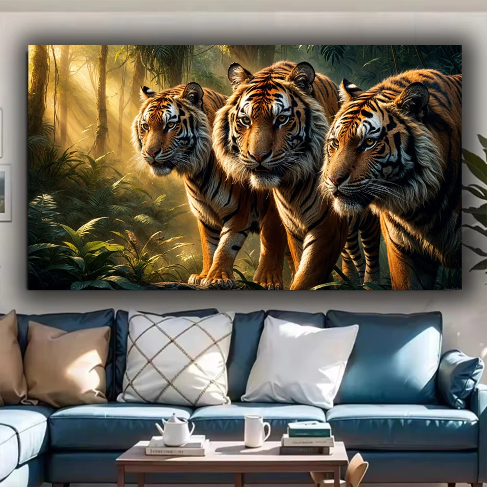 Majestätische Tiger Roaming the Lush Jungle Diy Diamant Malerei Große Größe Voll Platz Runde Diamant Mosaik Stickerei Home Decor,