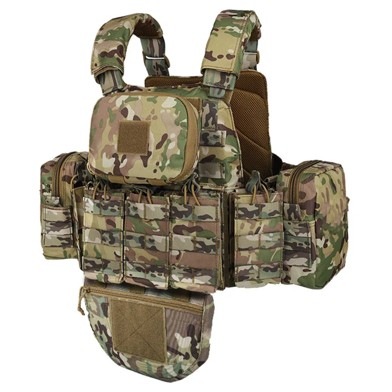 Multifunctional Full Protection Tactical Vest MOLLE Metal Snake Buckle Quick Release Outdoor Camouflage Tactical Vests