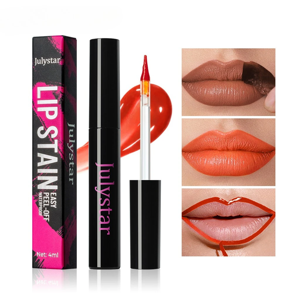 

6-цветный матовый отшелушивающийся пятно для губ с натуральной отделкой, долговечный, устойчивый к переносу, водонепроницаемый эффект татуировки для ношения в Корейском стиле