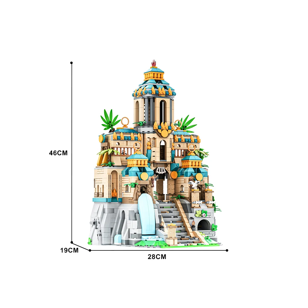 MOC-décennie s de Construction de Château Médiéval, Le Temple Perdu, Modèle de Dessin Animé, Briques d'Architecture Célèbres, Jouets d'Assemblage Créatifs, Cadeaux pour Enfants