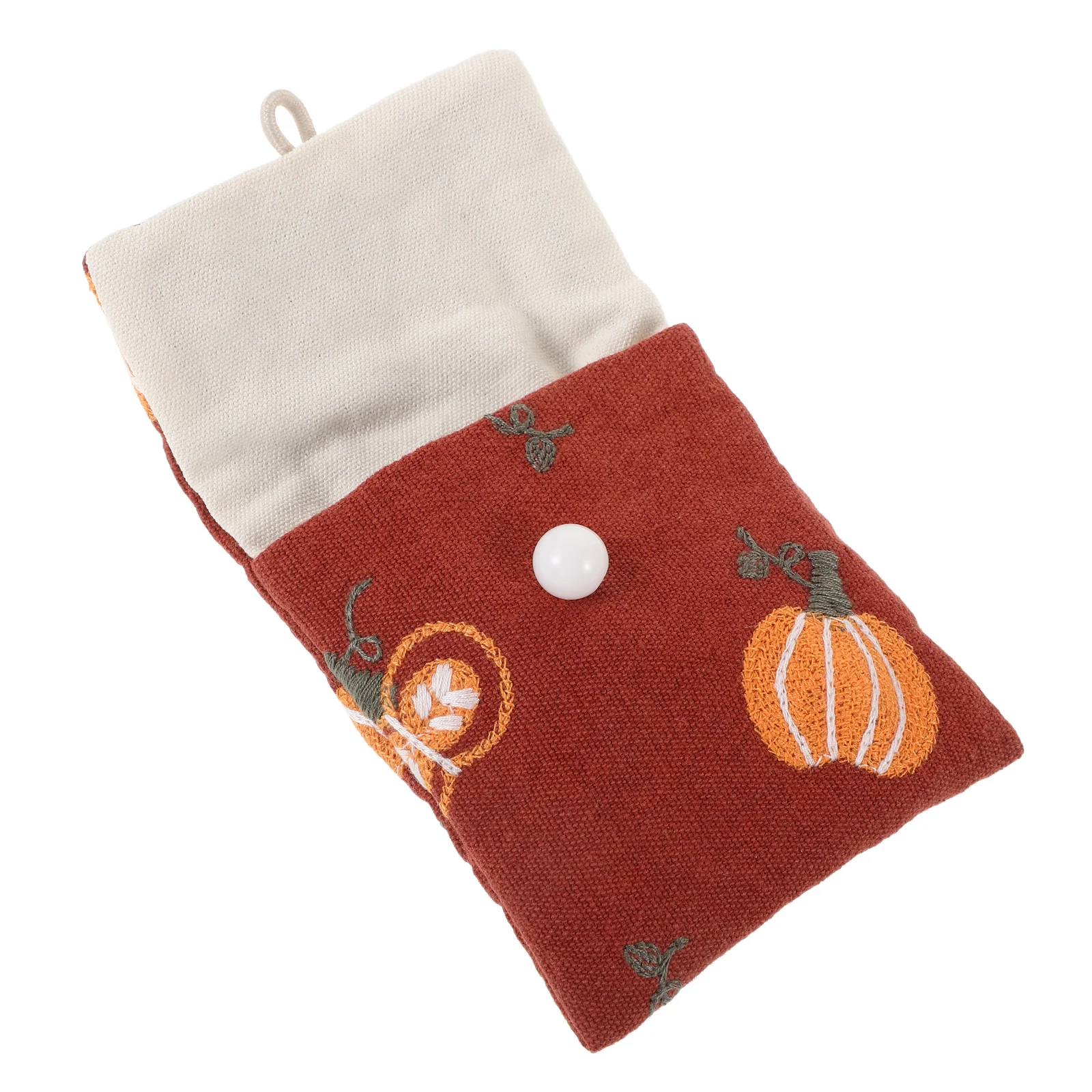 

Cute Red Drawstring Jewelry Pouch Cotton Linen Embroidered Storage Bag for Travel Small Organizer Pouch Women's Coin Purse
