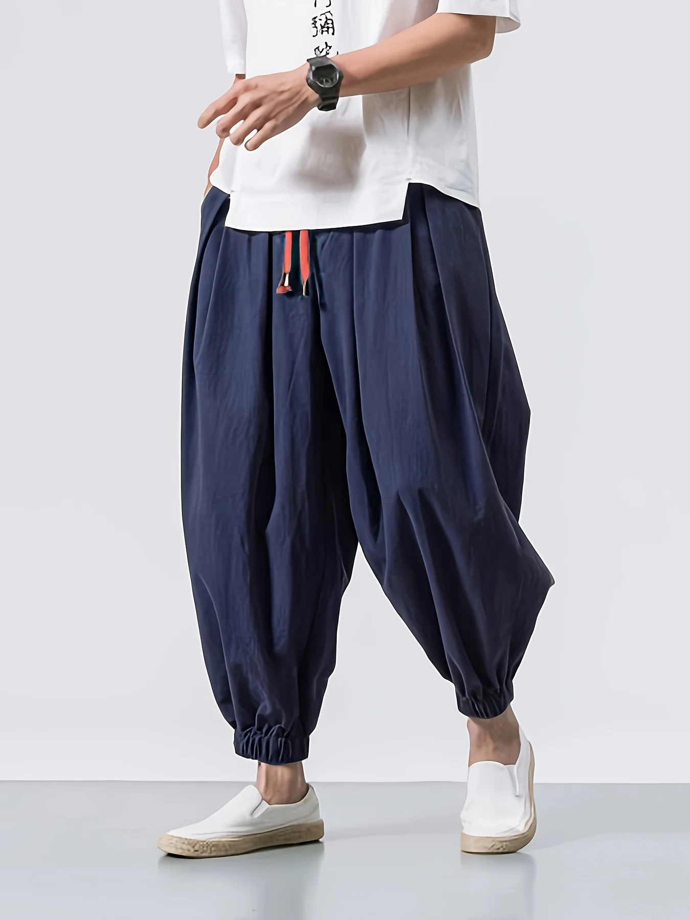 FGKKS Men's Linen Harem Pants 6