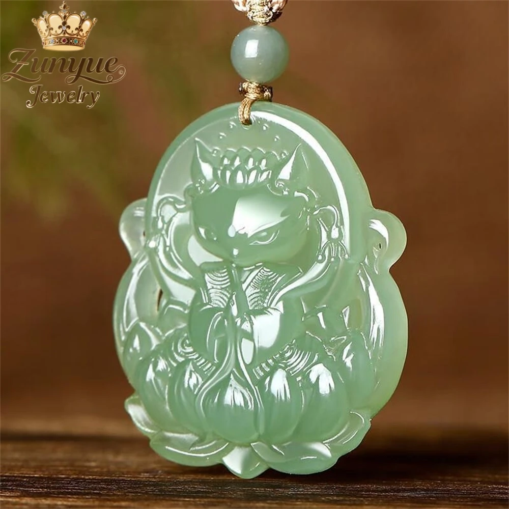 

Natural Hetian Jade Nine-Tailed Fox Jade Pendant Luxury Quality Jewelry Fashion Jewelry Exquisite Charms Best Selling Elegant