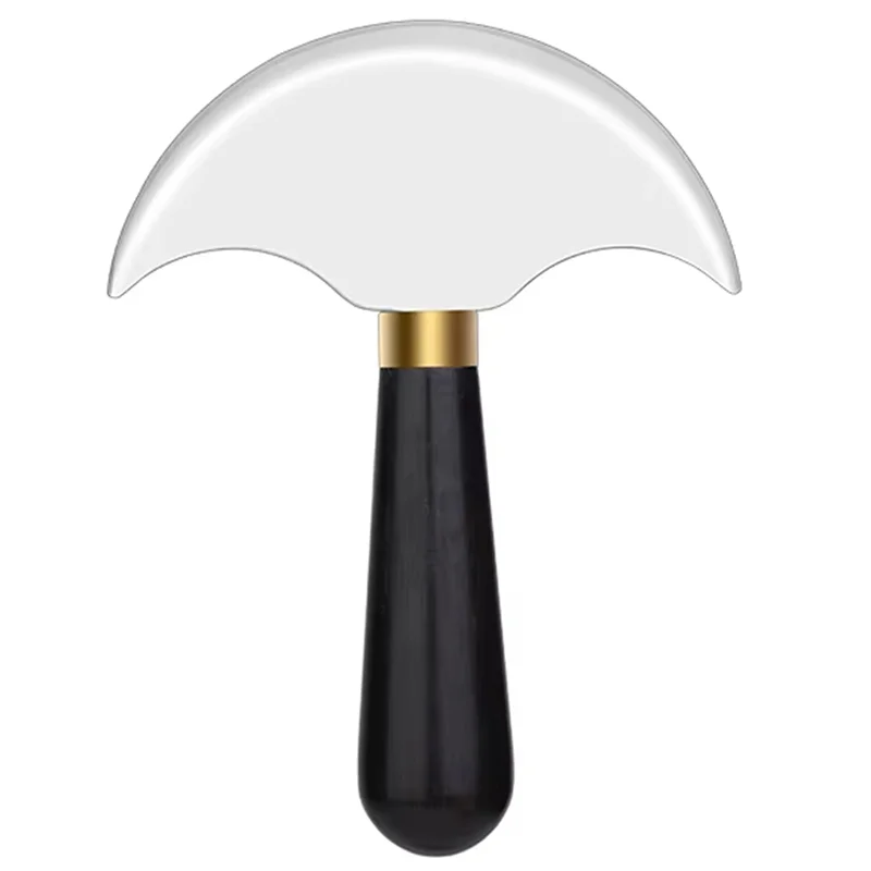 

ABRE-Professional Leather Half Round Blade Leather Craft DIY Handcraft Wood Handle Cutting Skiving Cutter Tool