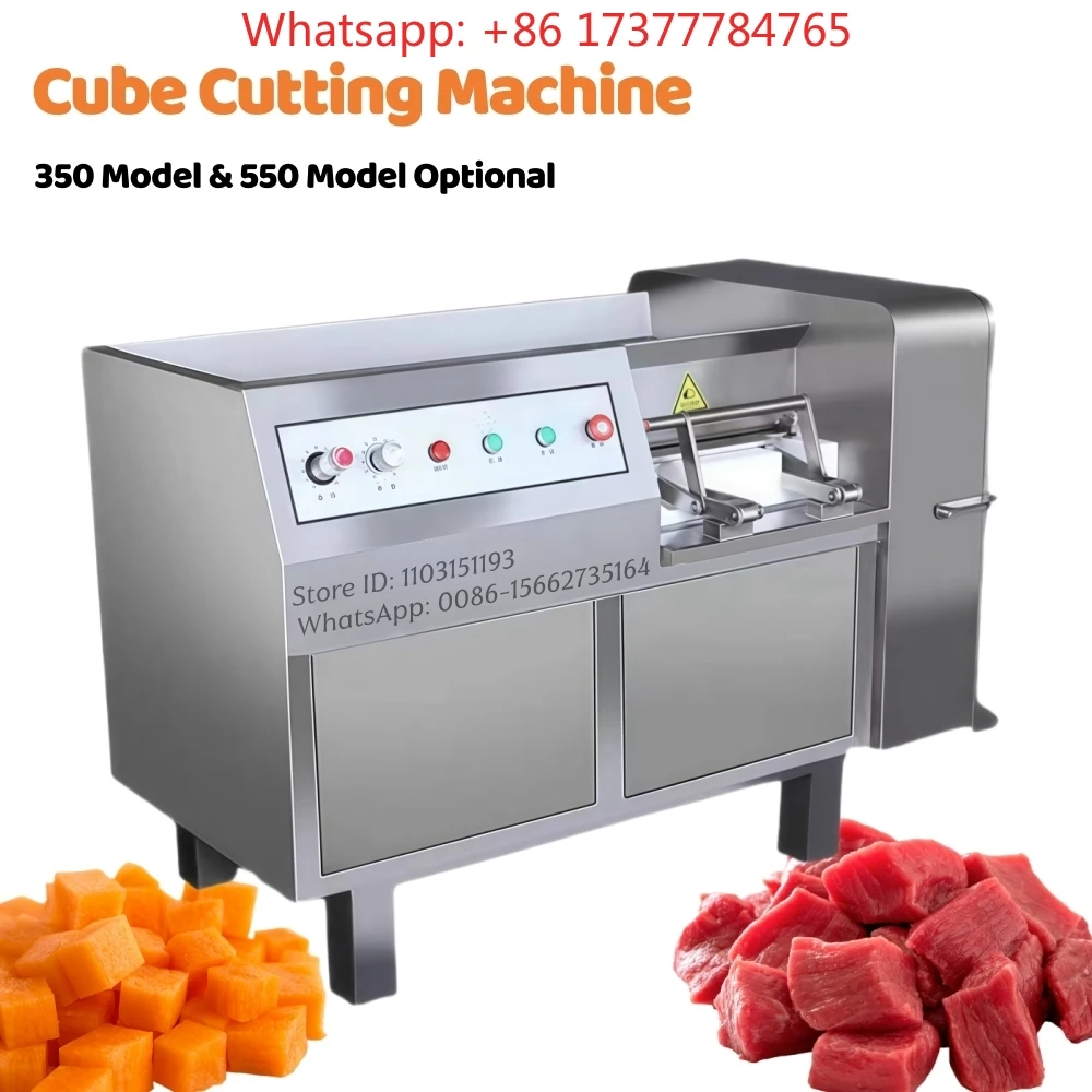 Electric Industrial Beef Chicken Dicer Meat Cutter Diced Frozen Meat Cube Dicing Machine Set For Meat Cube Cutting