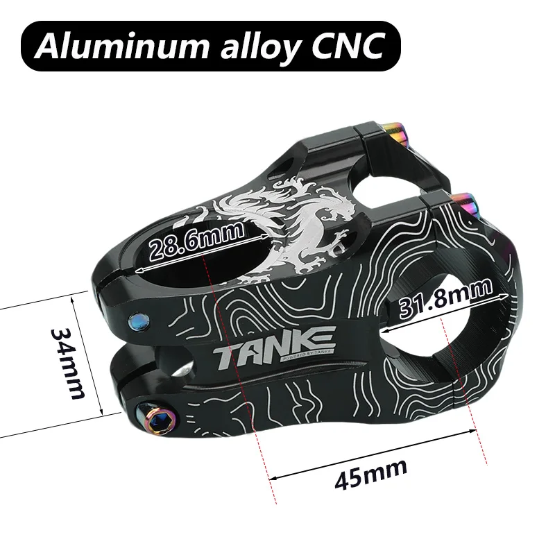 AliExpress TANKE MTB Mountain Bike Stem Aluminum Alloy Ultralight High strength Short 31.8×28.6MM Bicycle CNC Stem DH/AM/XC Accessory upgra