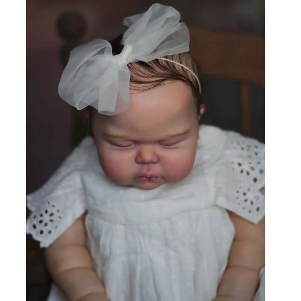 24Inch Cute Pickle Reborn Doll Soft Cloth Body Toddler Lifelike Multiple Layers Painting With Visible Veins Hand-Rooted Hair