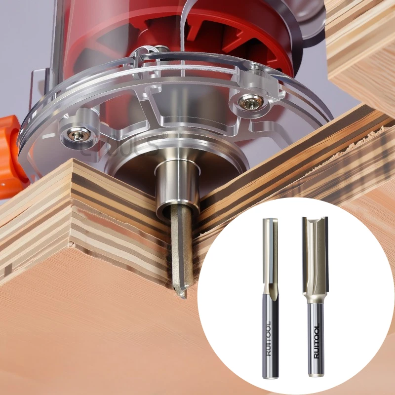 

1/4 Handle Round Handle Drill Bit Small Trimming Machine 6.35mm Three Blade Straight Knife Alloy Anti Rust Slotting Knife Tools