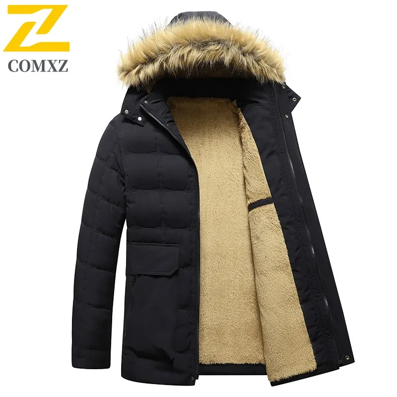 COMXZ حجم كبير وسادة مبطنة صوف مبطن سميكة الدافئة السفر فضفاضة الشتاء سترة الثلوج عالية الجودة الرجال القطن وسادة مبطنة #4