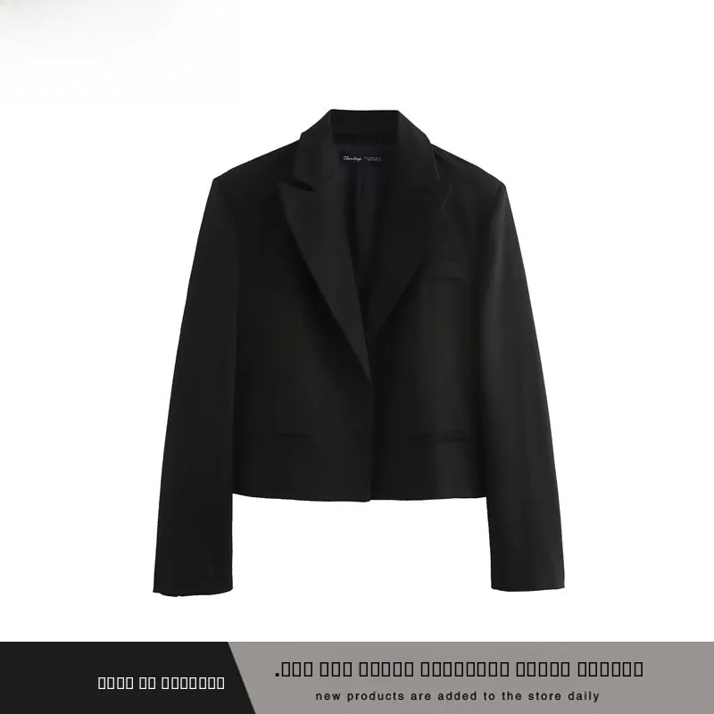 

Faionable ZR Sle ort Loose Women's Suit Jaet Sli Versatile Polyester Fiber Long Sve Commute Appropriate