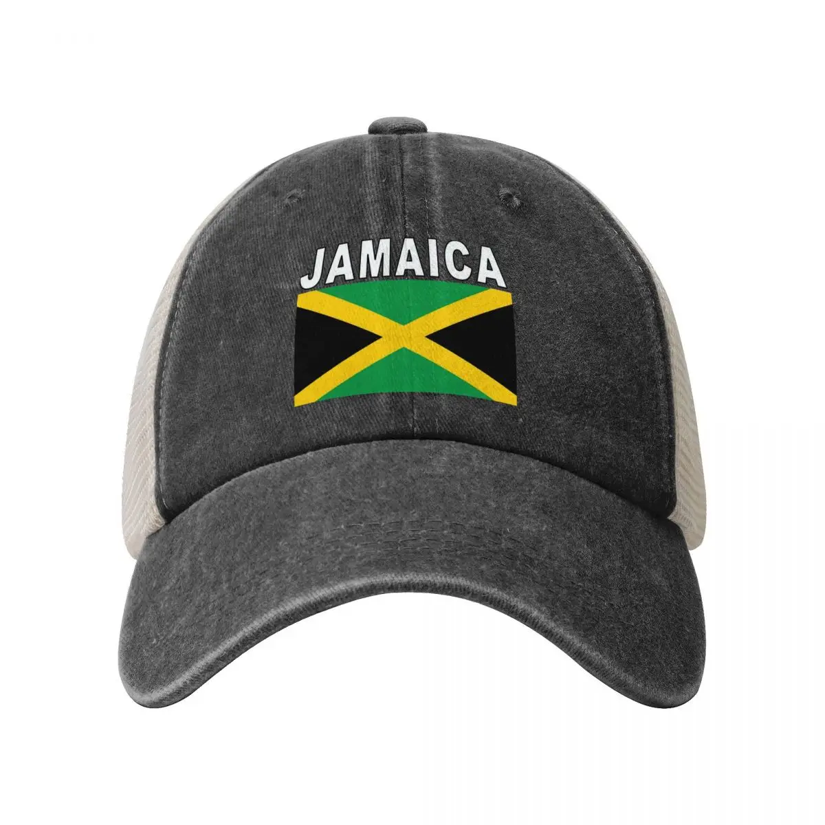 Jamaica Flag Denim Baseball Cap National Soccer Game Running Hippie Sunscreen Hip Hop Hats Men Women Stylish Print Baseball Caps