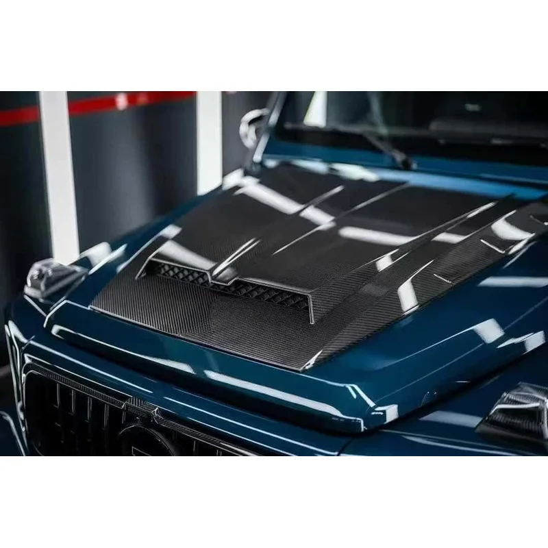 High Quality Real Dry Suitle For G-Class W4 Carbon Fiber BS Engine Hood Car Cover