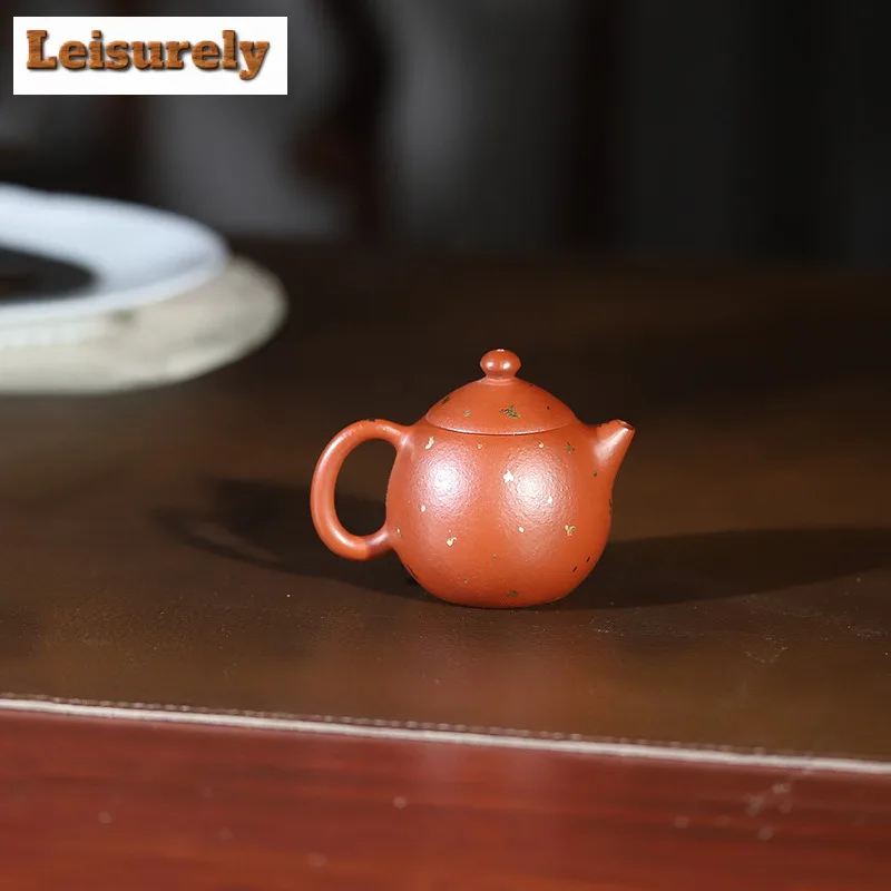 100ml High-end Yixing Purple Clay Teapots Handmade  Sprinkle Gold Dragon Egg Pot Raw Ore Zhu Mud Kettle Chinese Zisha Tea Set